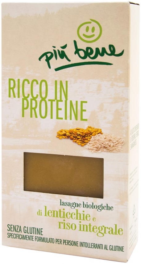 Lasagne biologiche di lenticchie e riso integrale - Ricco In Proteine