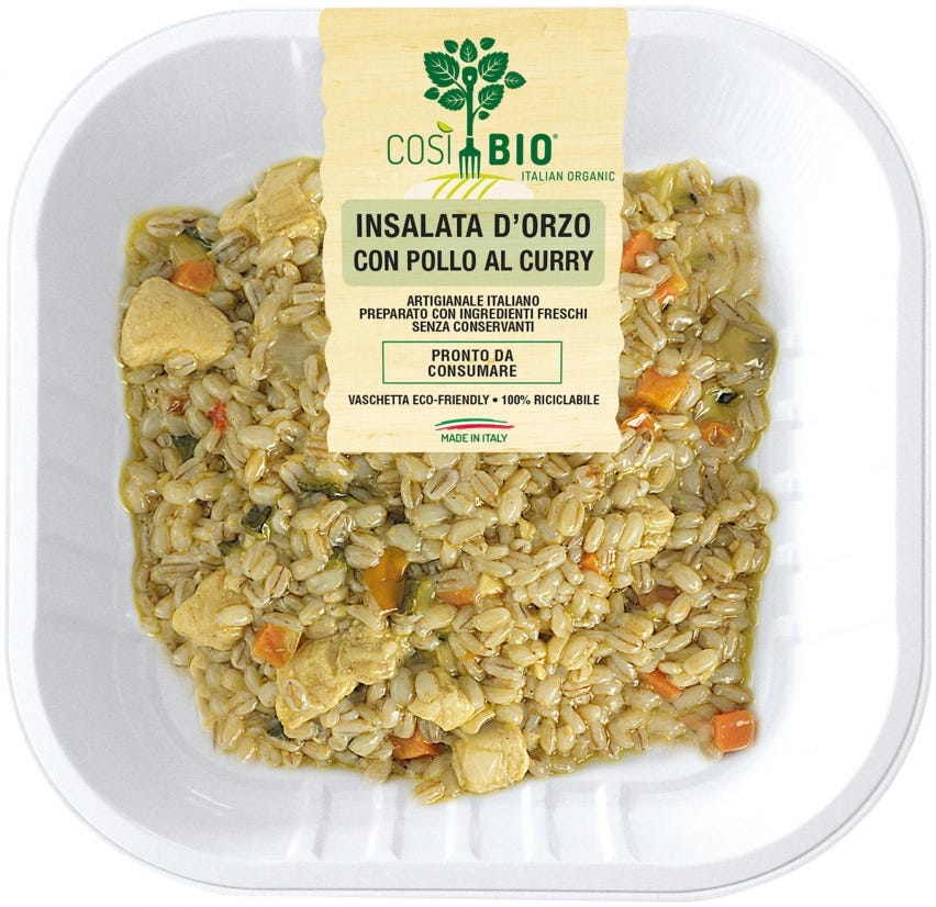 Insalata d’orzo con pollo al curry
