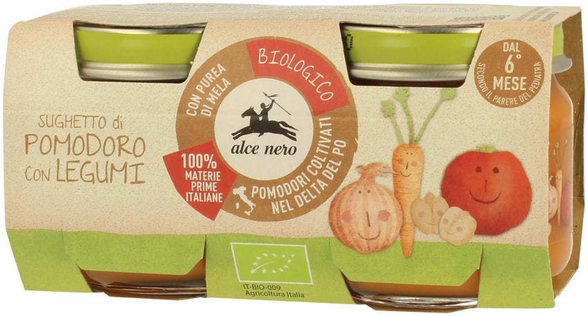 Sugo al pomodoro con legumi linea Baby