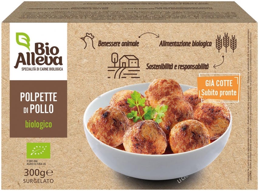 Polpette di pollo surgelate