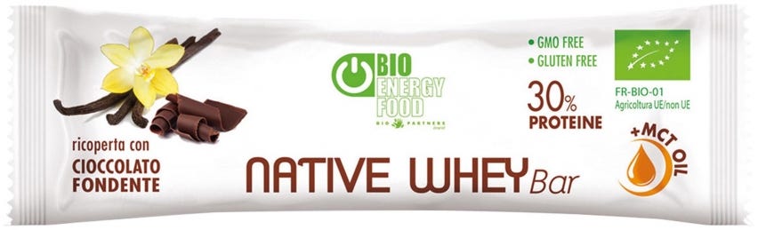 Barretta ricoperta con cioccolato fondente Native Whey