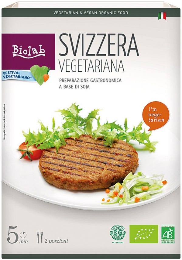 Svizzera vegetariana a base di soia