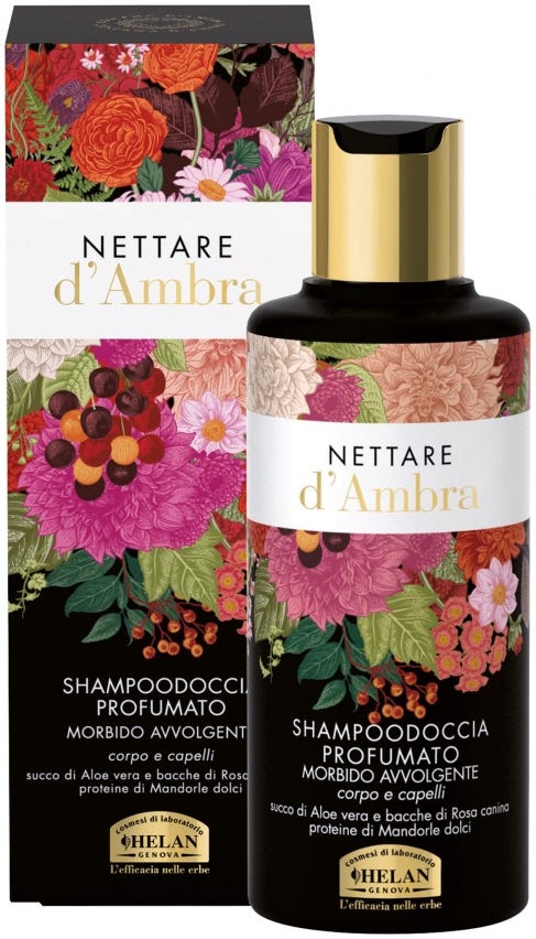 Shampoo doccia corpo e capelli profumato Nettare d’ambra