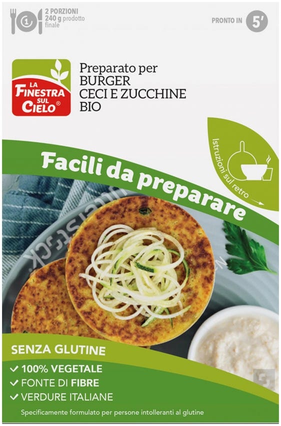 Preparato per burger con ceci e zucchine