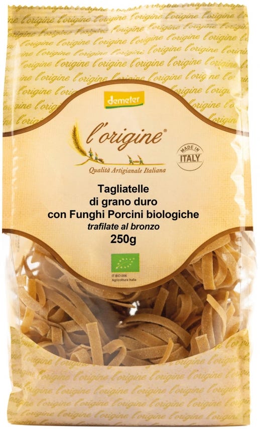 Tagliatelle di semola di grano duro ai funghi porcini