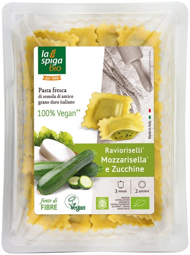Ravioriselli con mozzarisella e zucchine