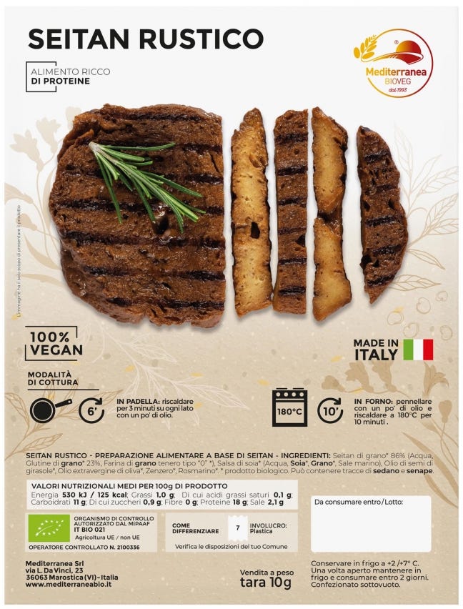 Seitan piastra rustico