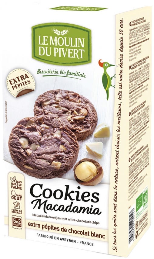 Cookies con noci macadamia e pepite di cioccolato bianco