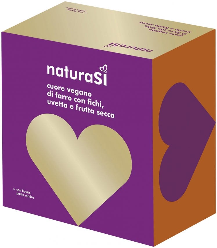 Cuore vegano di farro con fichi uvetta e frutta secca