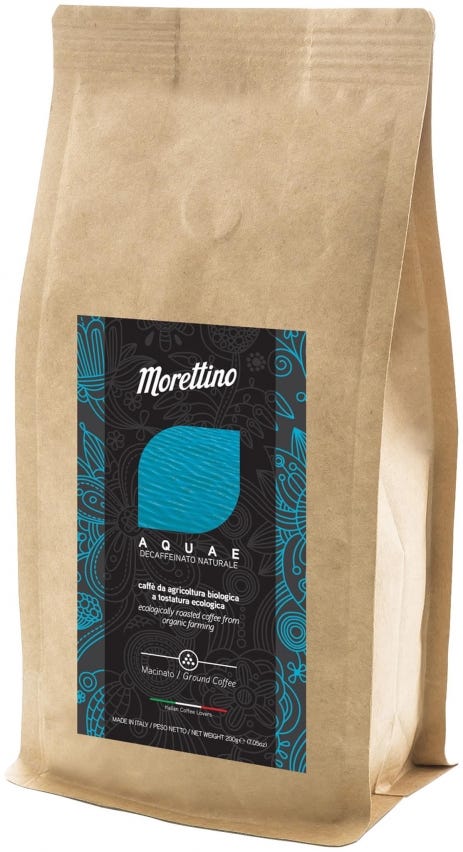 Miscela di caffè decaffeinato Aquae 100% Arabica
