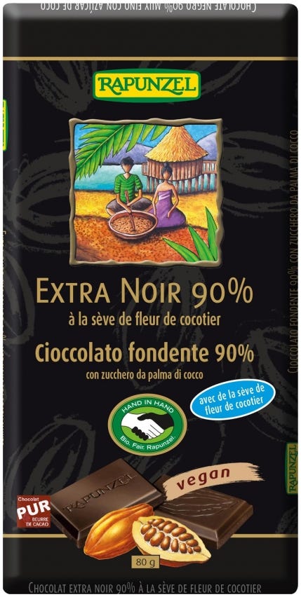 Cioccolato Fondente 90% con zucchero di palma di cocco