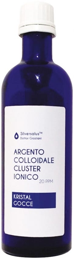 Argento colloidale cluster ionico 20PPM gocce