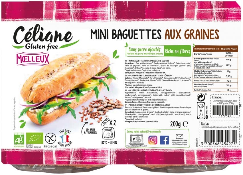Mini baguettes semi lino girasole