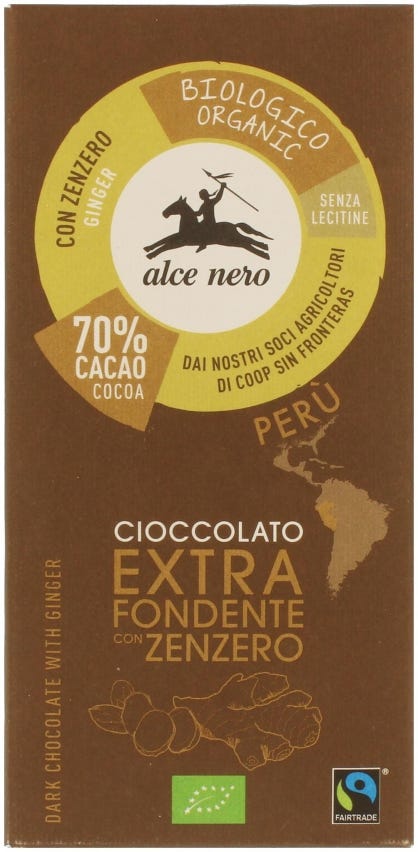 Cioccolato fondente Ecuador con zenzero bio