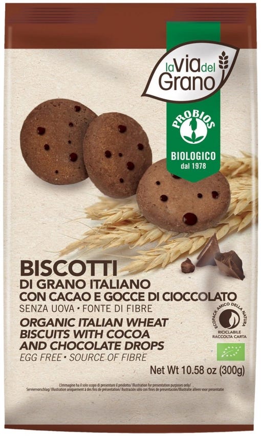 Biscotti con cacao e gocce di cioccolato