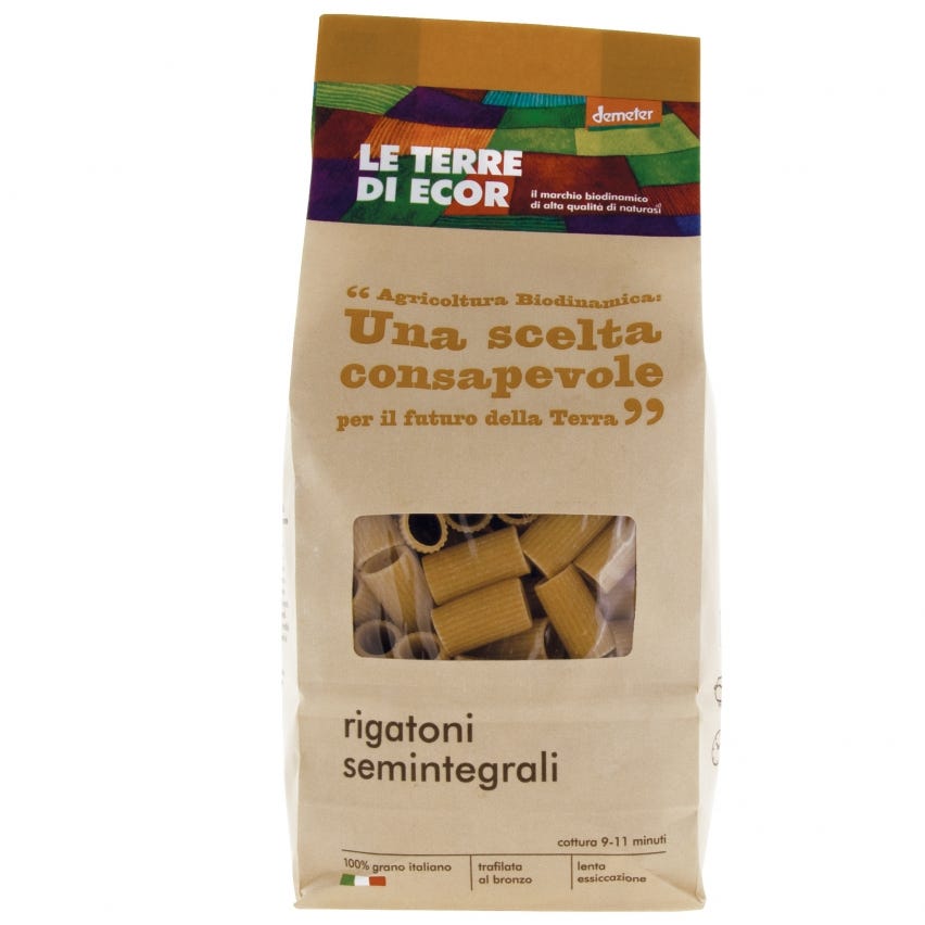 Rigatoni semintegrali biodinamici