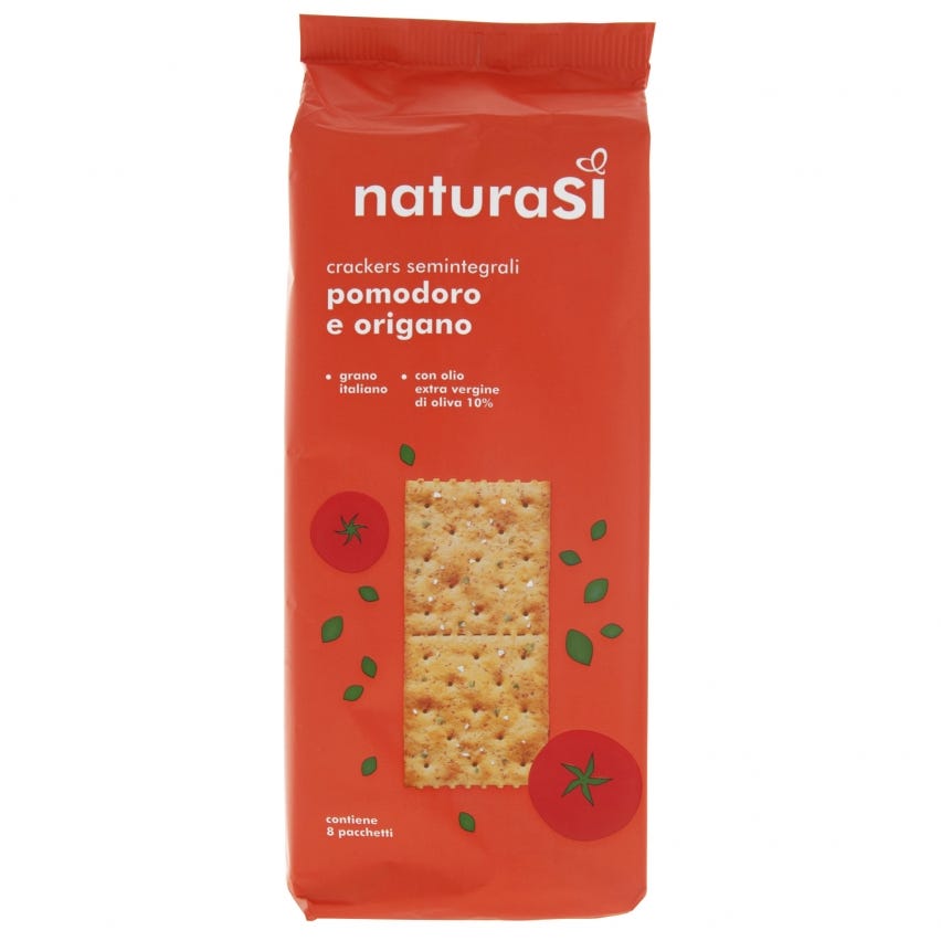 Crackers semintegrali pomodoro e origano