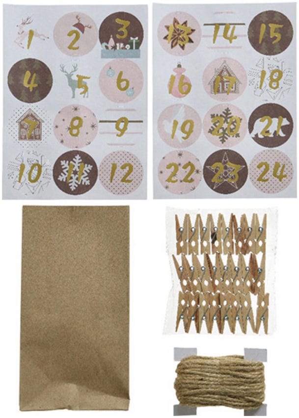 Set per calendario dell'Avvento 3 colori