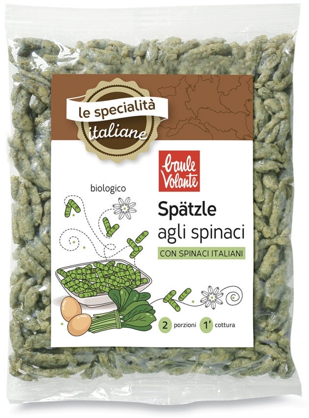 Spatzle agli spinaci