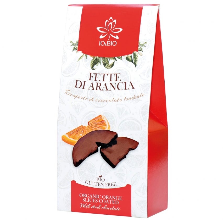 Fette arancia ricoperte da cioccolato fondente