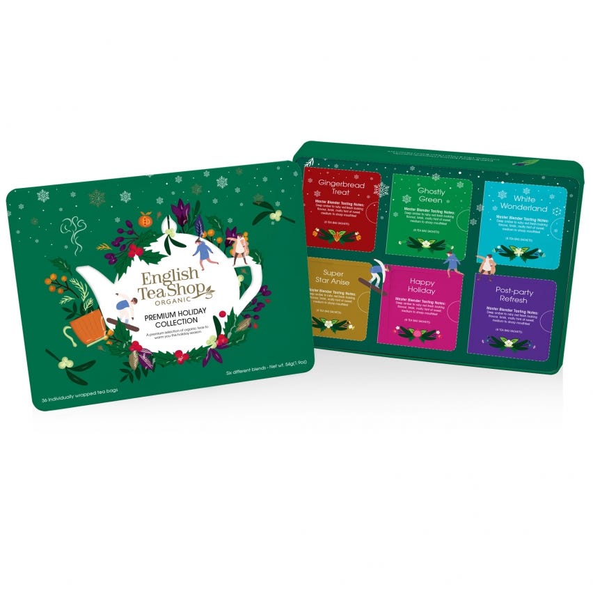 Premium holiday collection - Selezione di infusi in latta decorata verde