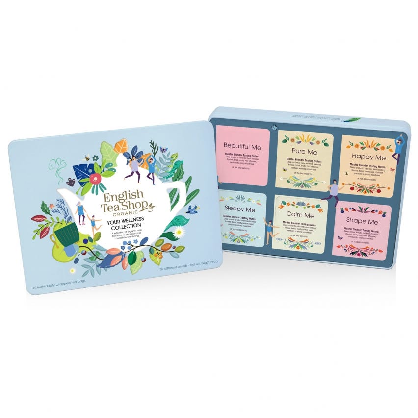 Your premium collection - Selezione di infusi in latta decorata azzurra