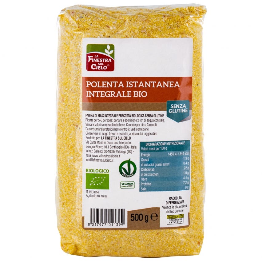 Farina integrale per polenta istantanea