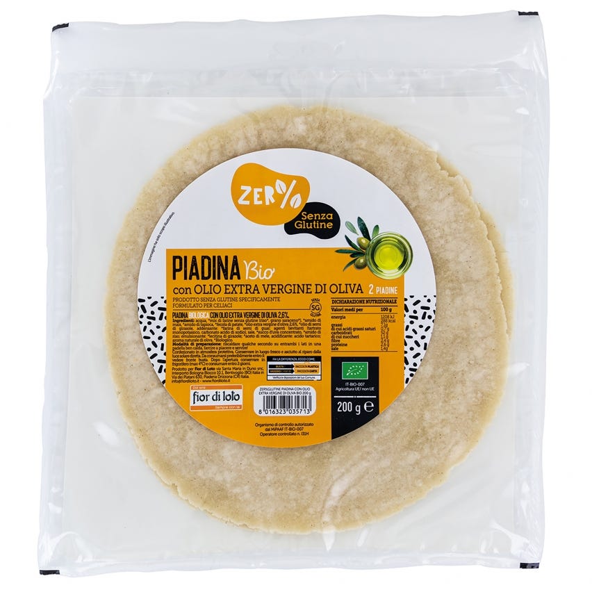 Piadina con olio extravergine di oliva - Zero glutine