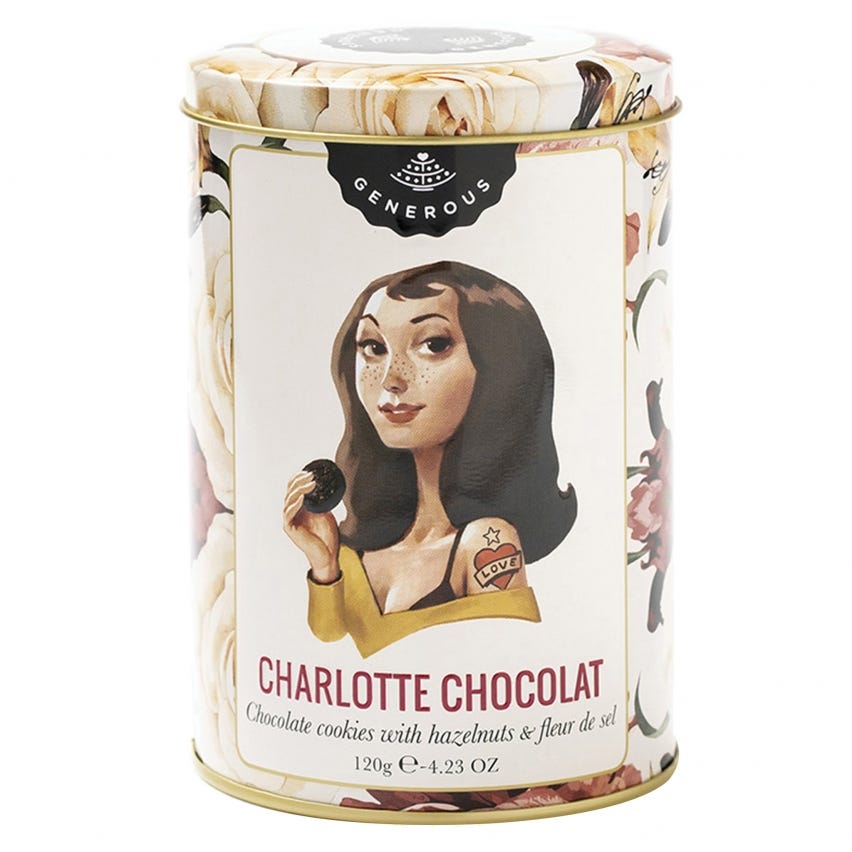 Charlotte - Biscotti cioccolato & sale in latta