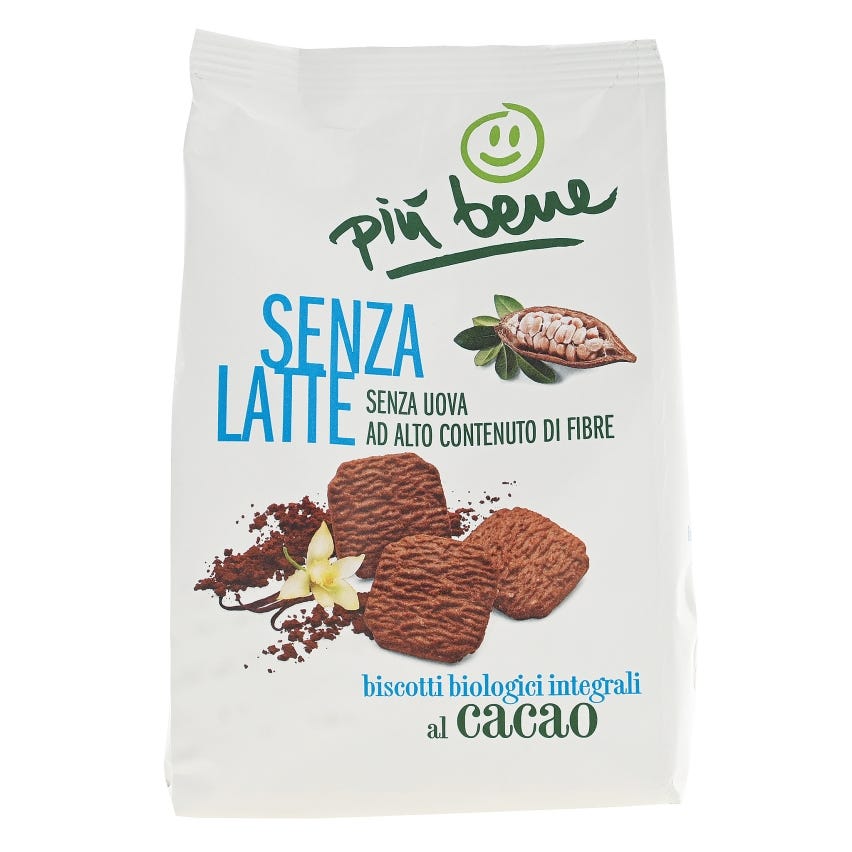 Biscotti biologici integrali al cacao - Senza Latte