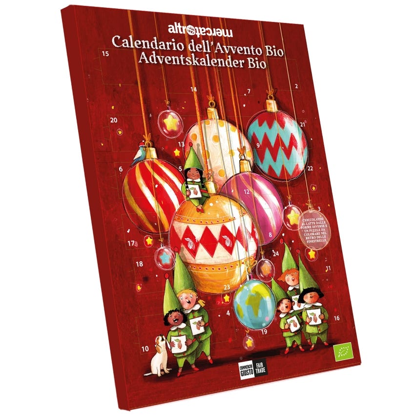 Calendario dell’Avvento di cioccolato equo e solidale